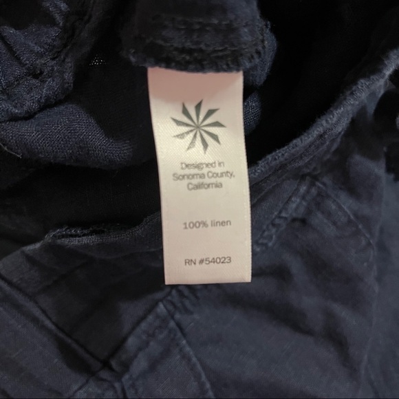 Athleta Linen Ankle Pants Tapered Leg Navy Blue Size 2 Pull On - Picture 8 of 9
